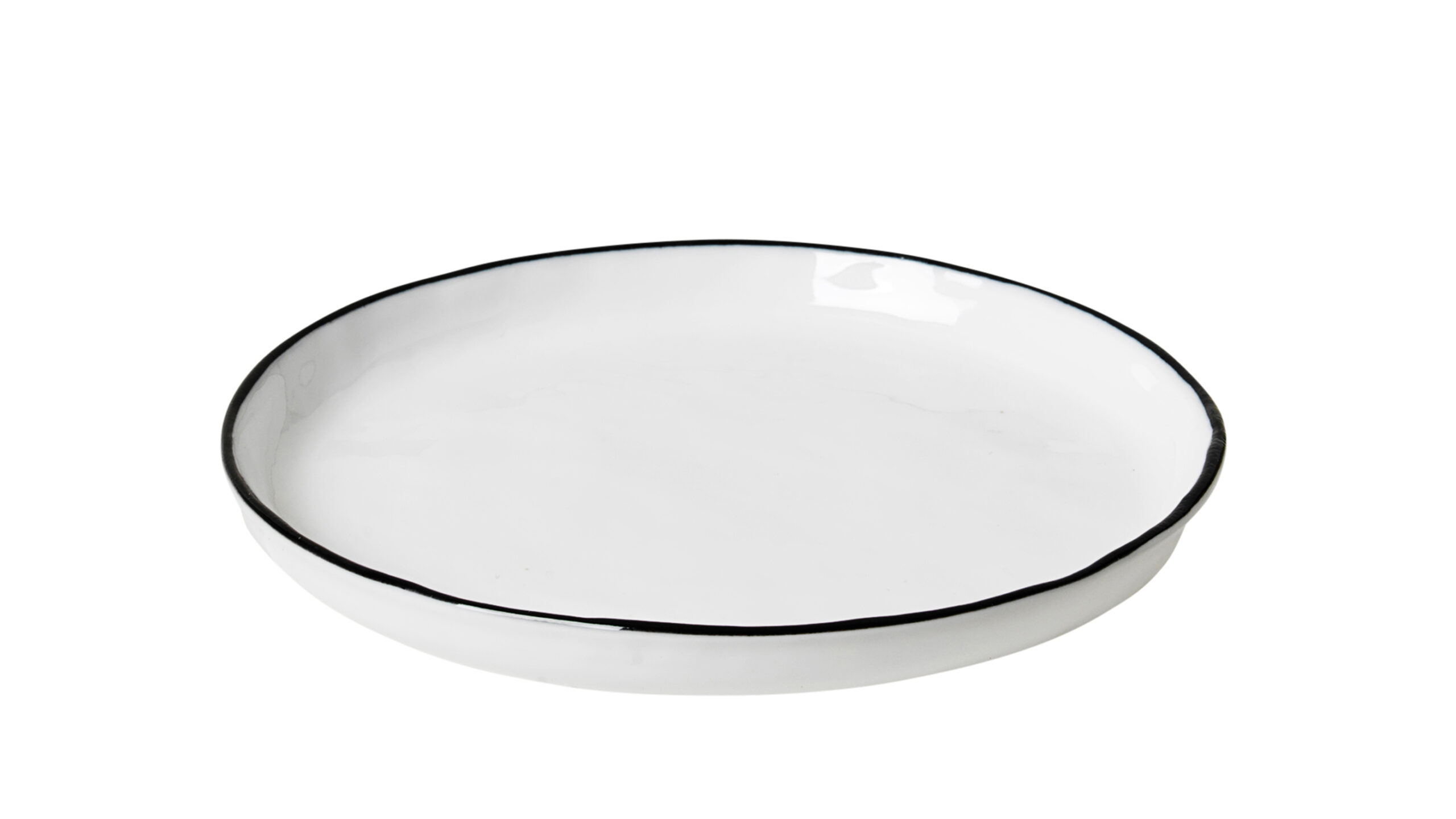 Broste Salt diskur 13,8xH1,3cm hvítur með rönd Broste Salt diskur Ø13,8 cm – mynd 1