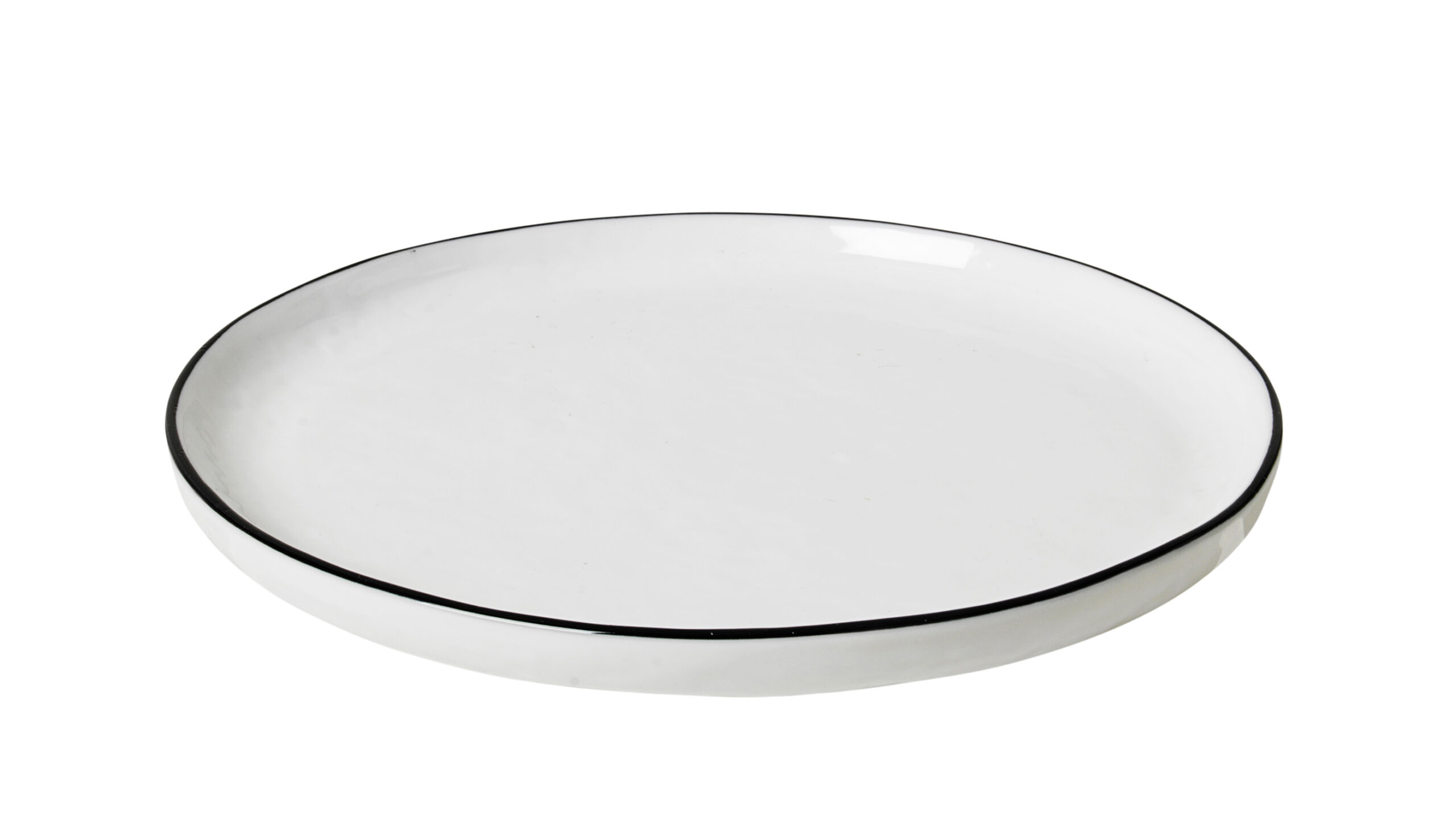 Broste Salt diskur 18xh1,2cm hvítur m:rönd Broste Salt diskur Ø18 cm - Image 1
