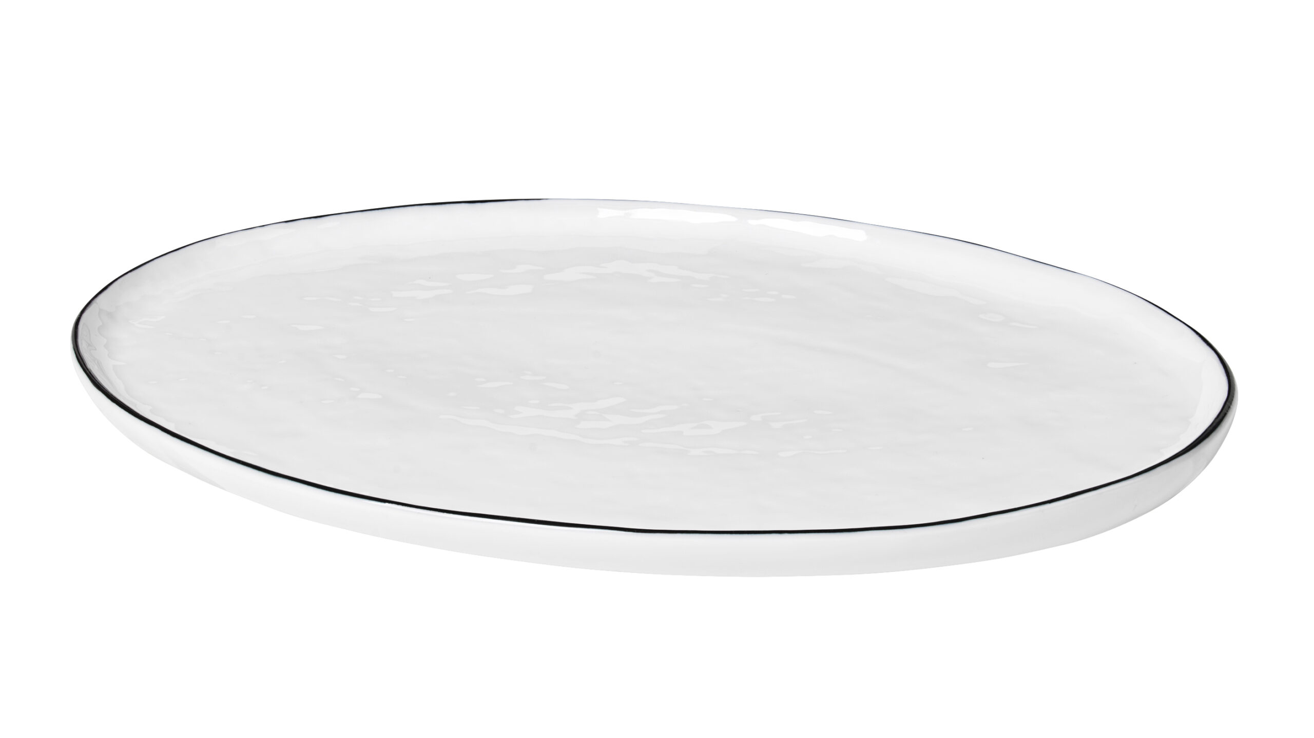 Broste Salt diskur 20x30cm hvítur með rönd Broste Salt fat 20x30 cm - Image 1