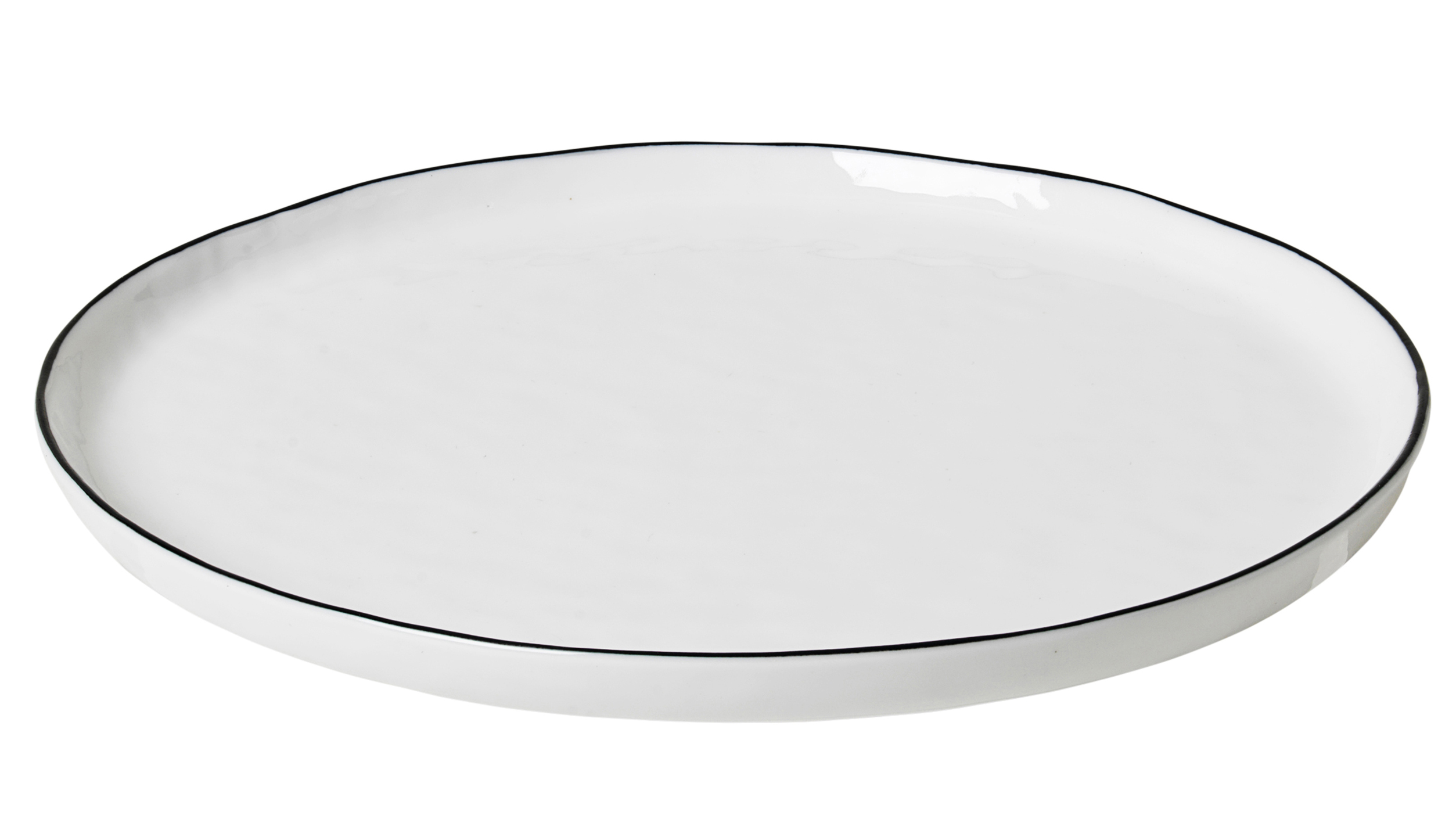 Broste Salt diskur 22x1,5cm hvítur m:rönd Broste Salt diskur Ø22 cm - Image 1