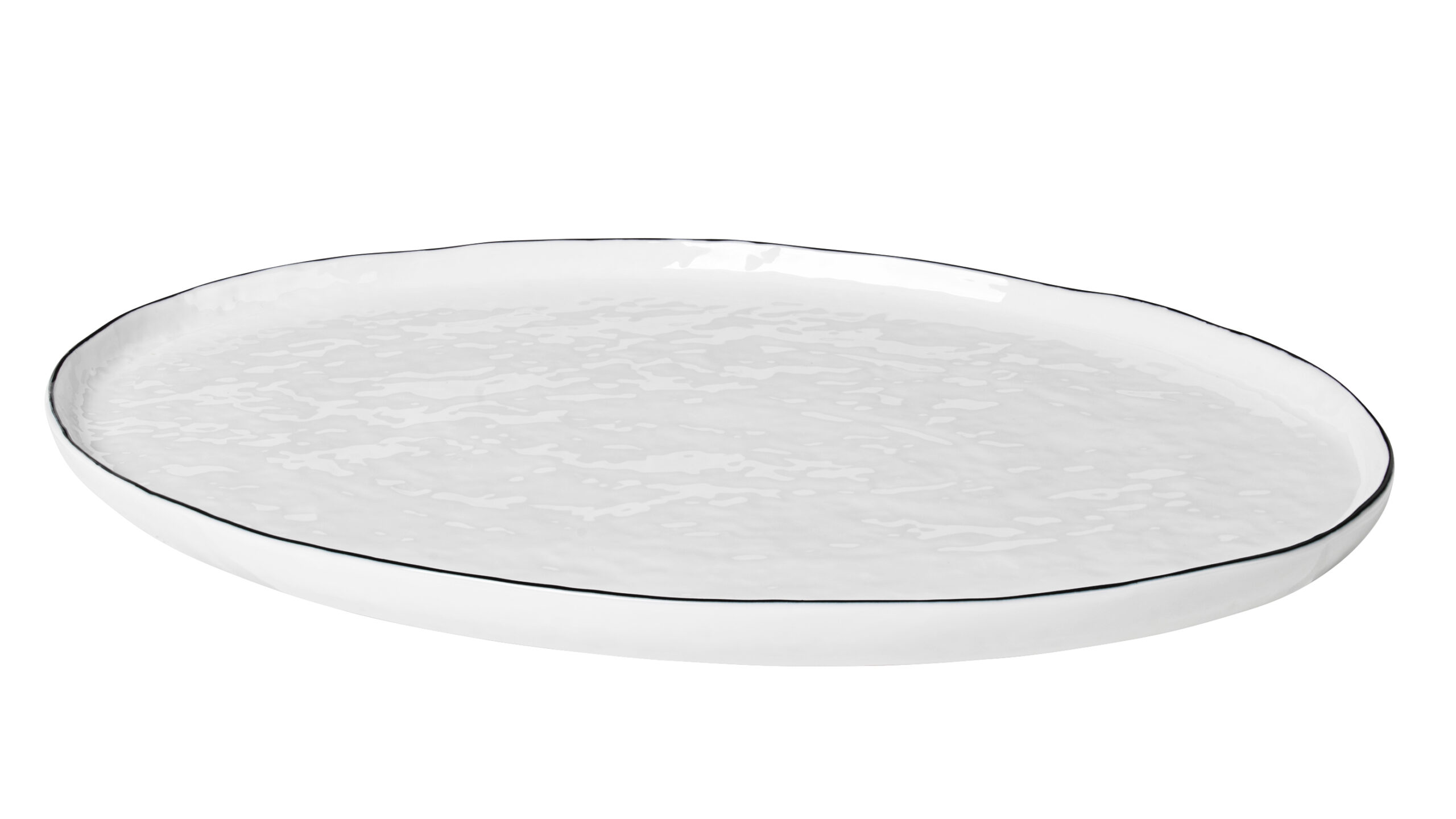 Broste Salt diskur 26,5x38,5cm hvítur m:rönd Broste Salt fat 26,5x38,5 cm - Image 1