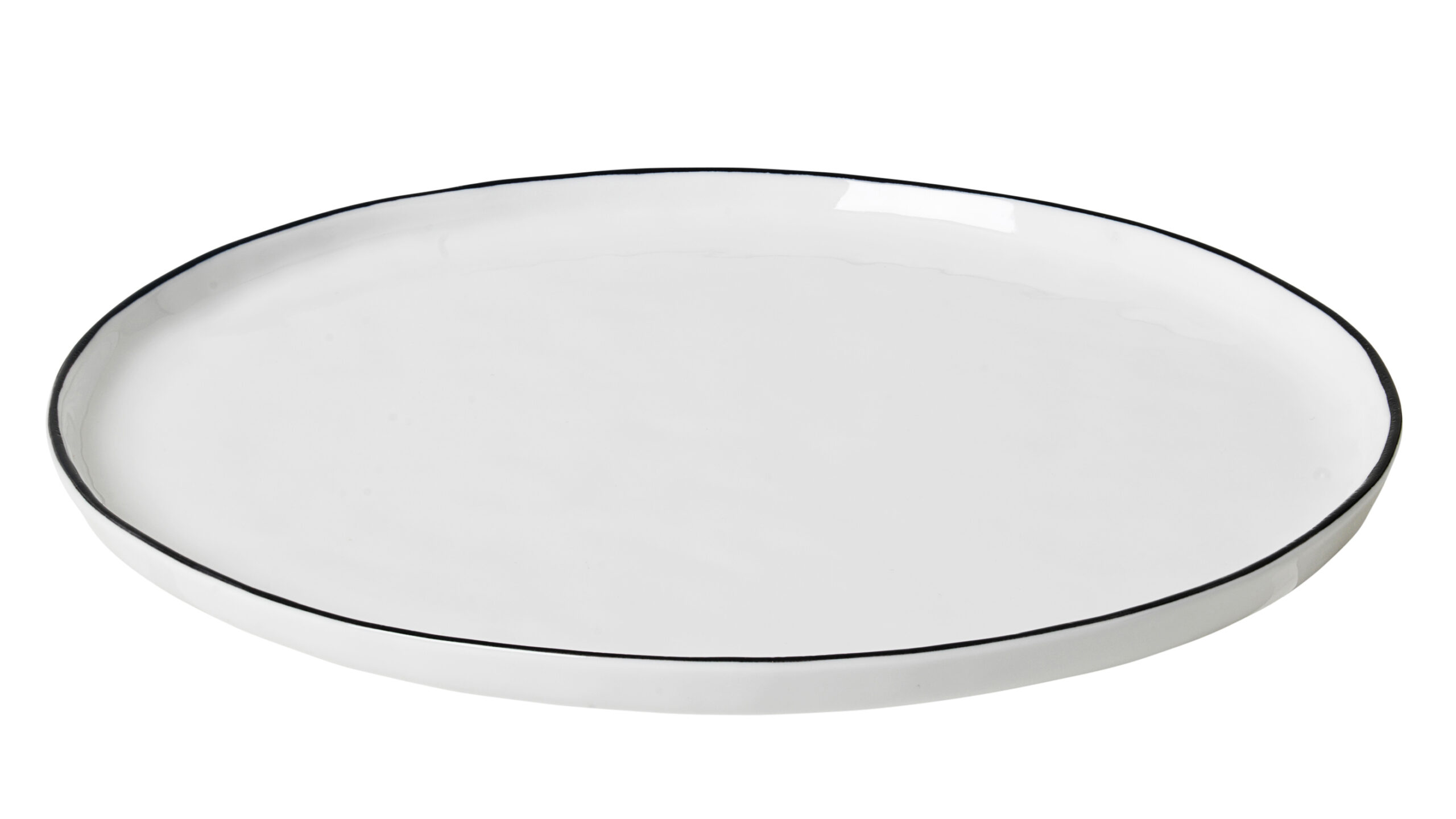 Broste Salt diskur 28x1,5cm hvítur m:rönd Broste Salt diskur Ø28 cm - Image 1