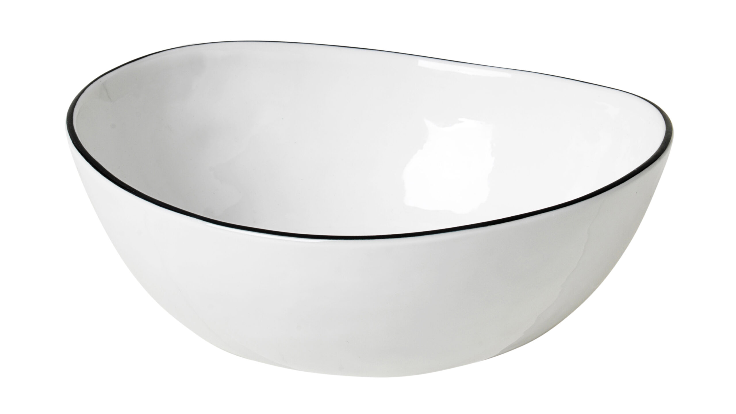 Broste Salt skál 15,5x17xh6 hvít m:rönd Broste Salt skál 15,5x17x6 cm – mynd 1