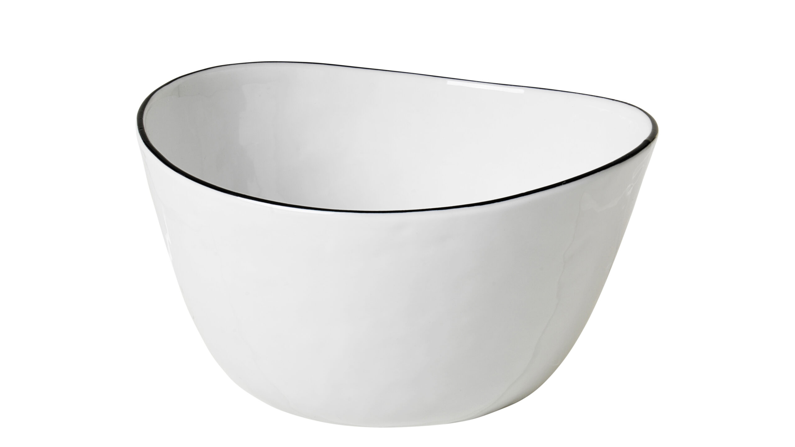 Broste Salt skál 18,5xL20xH11cm hvít með rönd Broste Salt skál 18,5x20x11 cm - Image 1