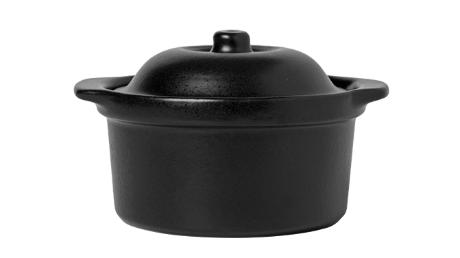Broste Vig pottur m:loki Þ:20,5 Stoneware sv. Broste Vig pottur með loki Ø20,5 Stoneware sv. - Image 1