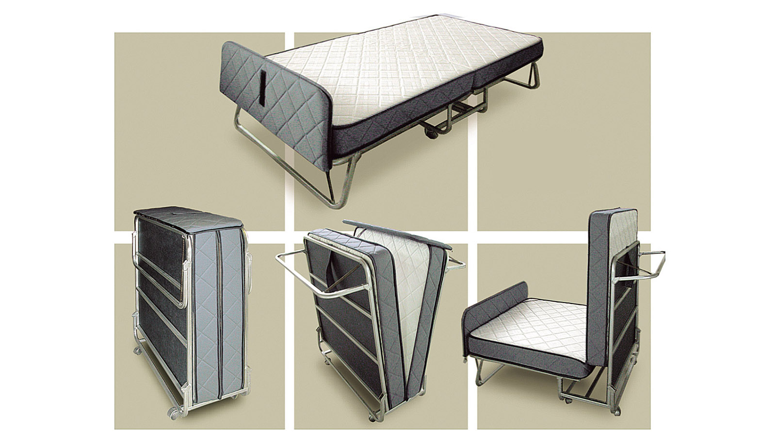 Folded Bed gestarúm 90x200 dökkgrátt Folded Bed gestarúm 90x200 dökkgrátt - Image 1