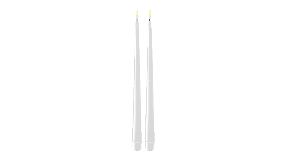 Deluxe Homeart rafmagnskerti s:2 hvít H 28cm Deluxe Homeart rafmagnskerti s/2 hvít H 28cm - Image 1