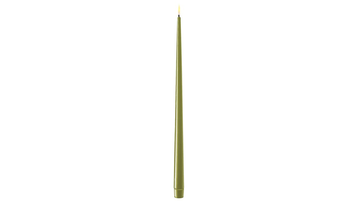 Deluxe Homeart rafmagnskerti s:2 olive græn H 38cm Deluxe Homeart rafmagnskerti s/2 olive græn H 38cm – mynd 1