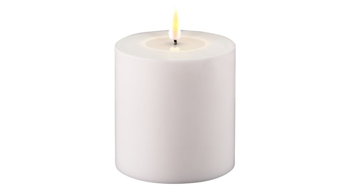 Deluxe Homeart útirafmagnskerti hvítt Ø10x10 cm Deluxe Homeart útirafmagnskerti hvítt Ø10x10 cm – mynd 1