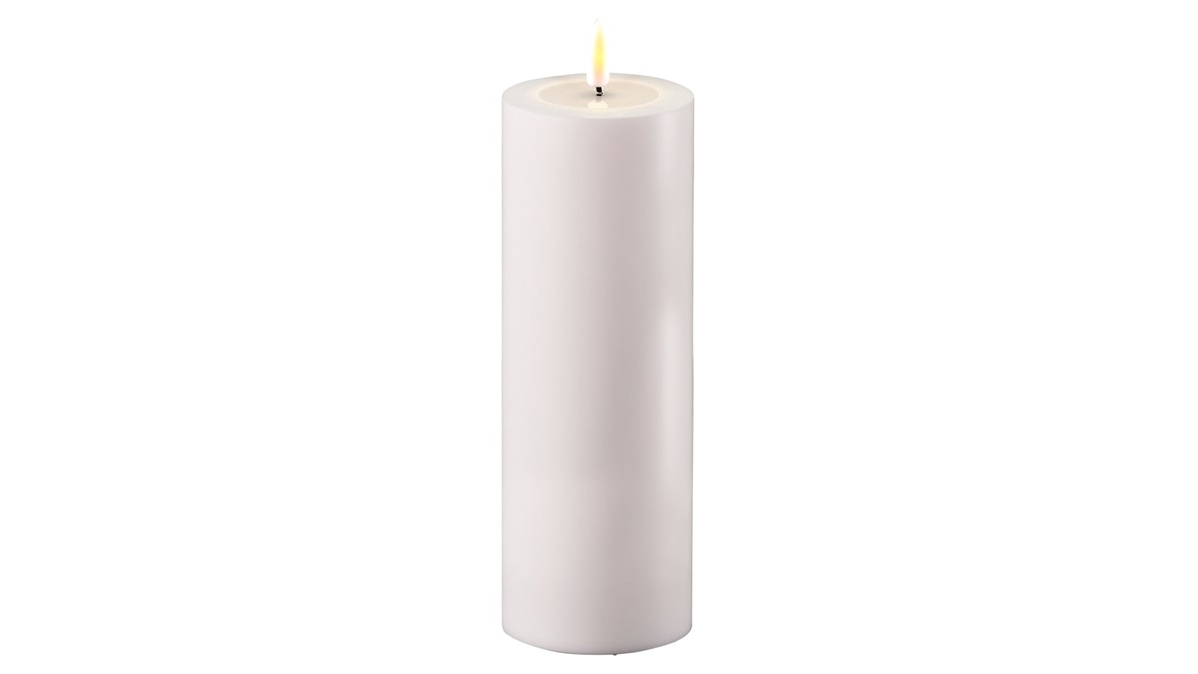 Deluxe Homeart útirafmagnskerti hvítt Ø7,5x15 cm Deluxe Homeart útirafmagnskerti hvítt Ø7,5x20 cm – mynd 1