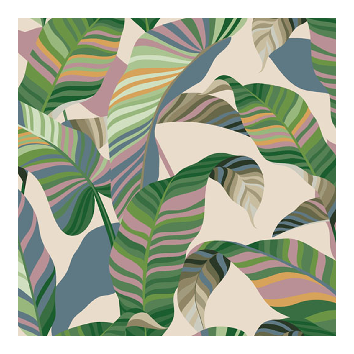 206132 Servíettur Banana leaves 33x33cm – mynd 1