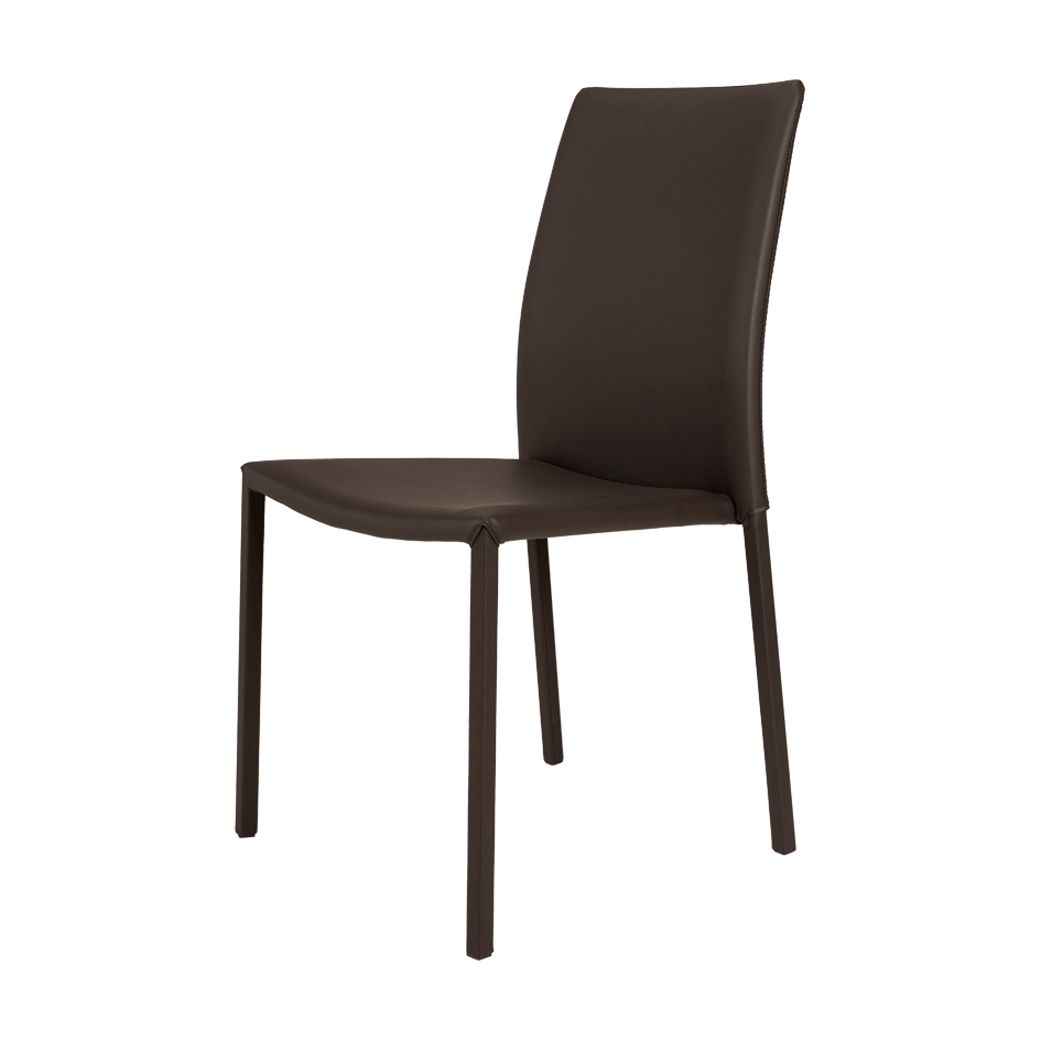 Barrie borðstofustóll Soft PVC dökkbrúnn RF209ADCY9018 Barrie borðstofustóll Soft PVC dökkbrúnn – mynd 1