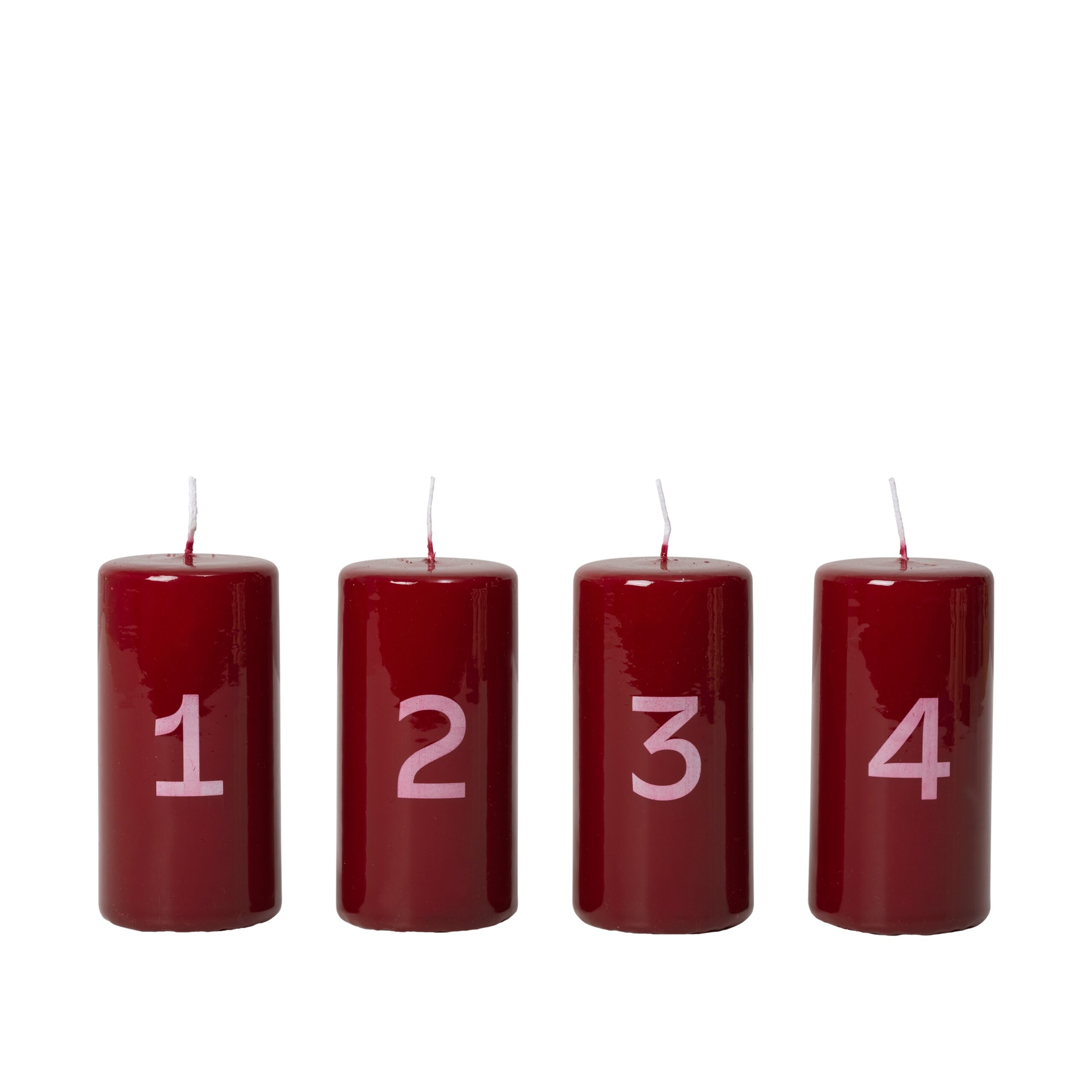 45904234 Broste aðventukerti hvít með burgundy stöfum – mynd 1