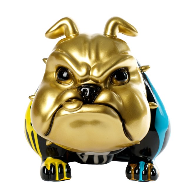 57790-2 Kare Mad dog sparibaukur gylltur/blár 26cm – mynd 1