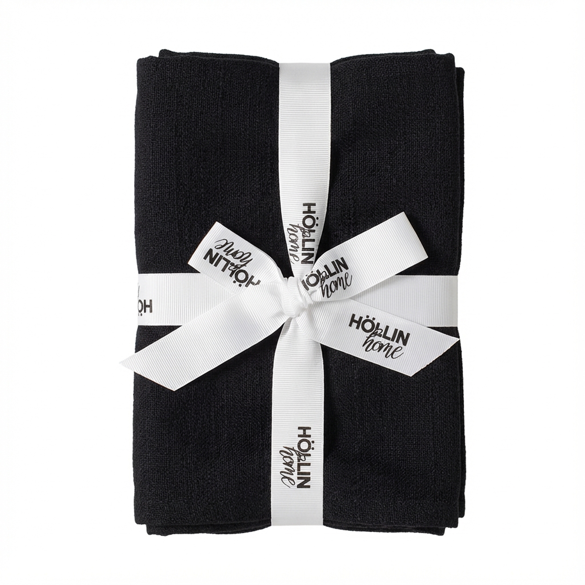 Höllin-home-sérvéttur-höráferð-4-stk Höllin home servíettur höráferð 4 stk. 45x45 svartar – mynd 1