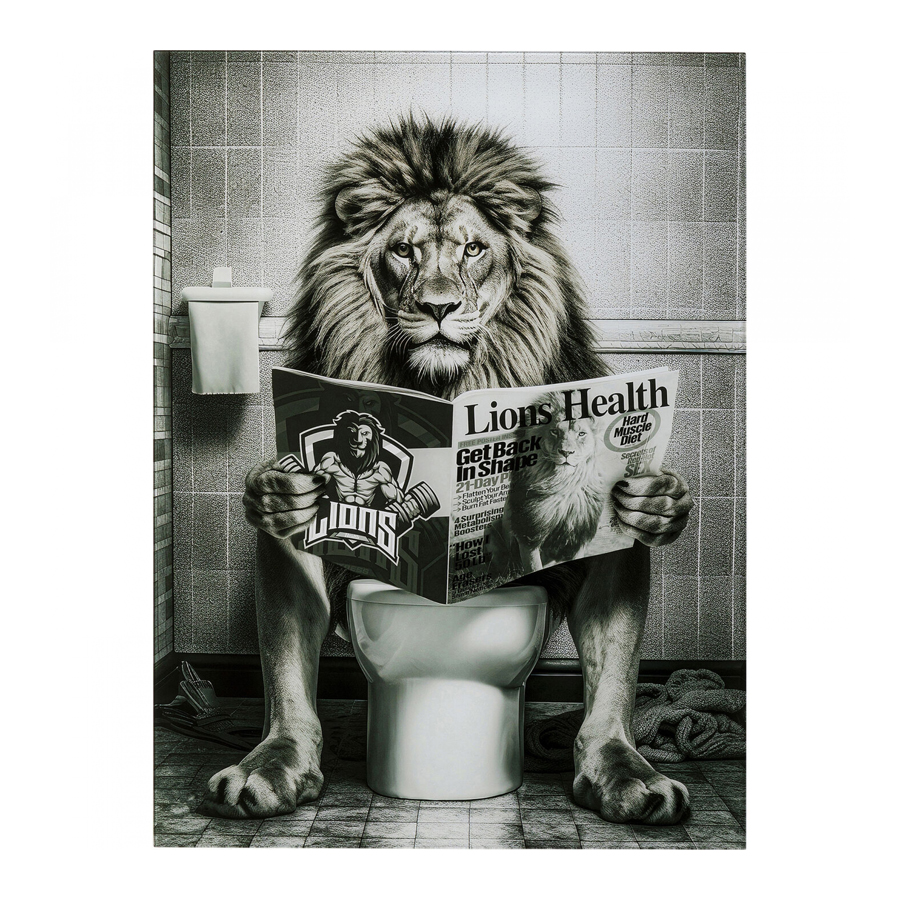 Kare Bath Lion glermynd 60x80cm 56273 Kare Bath Lion glermynd 60x80cm – mynd 1