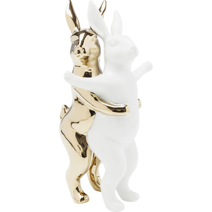 Kare Hugging rabbits stytta gyllt:hvít 60517 Kare Hugging rabbits stytta gyllt/hvít – mynd 1