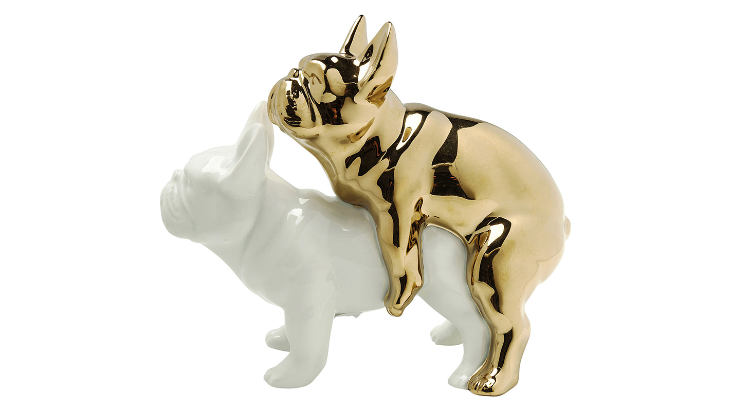 Kare Love dogs stytta hvít-gyllt 64626 Kare Love dogs stytta hvít/gyllt – mynd 1