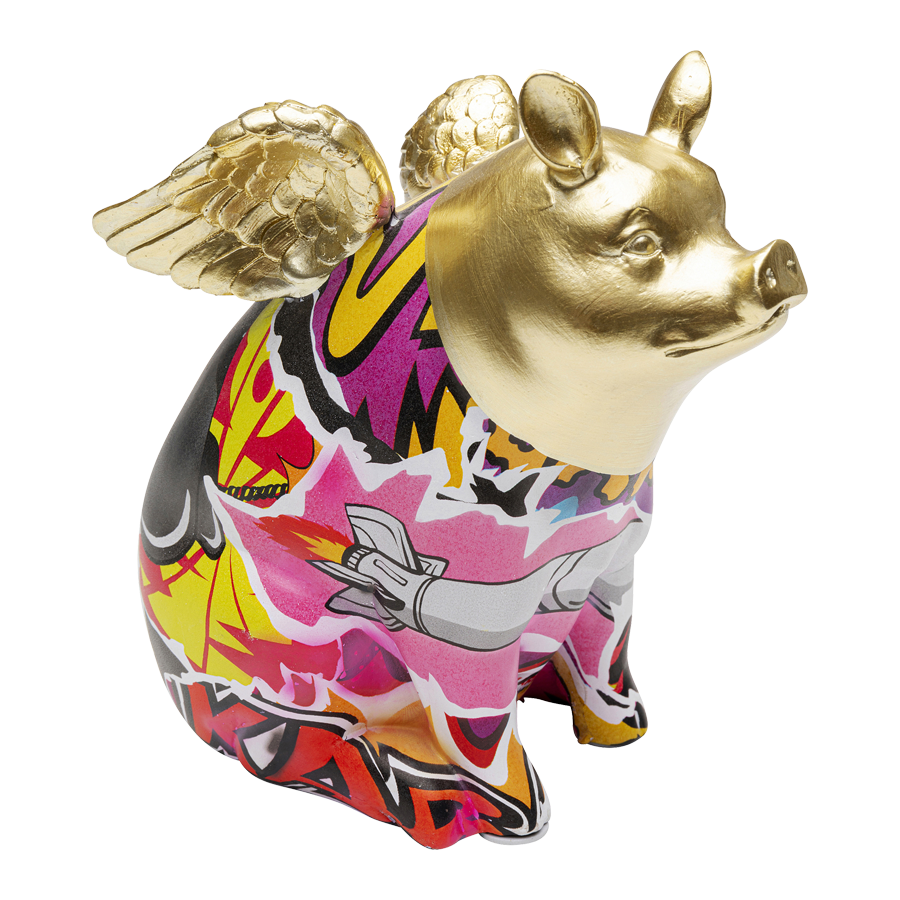 Kare graffiti flying pig stytta 16cm 56716 Kare Graffiti flying pig stytta 16cm – mynd 1